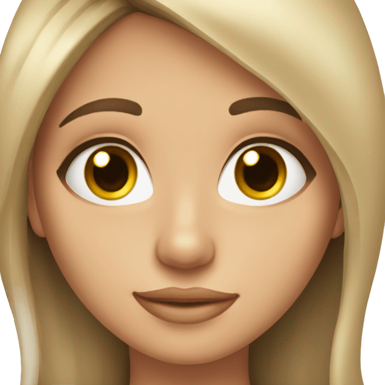 Pretty brunette girl with long eyelashes and blonde highlights in her hair emoji