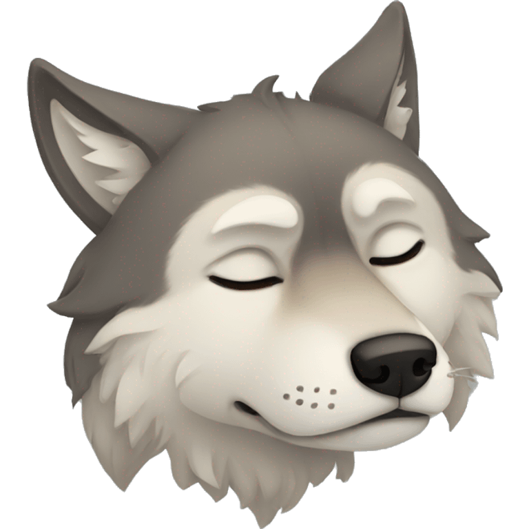 sad wolf sleeping emoji