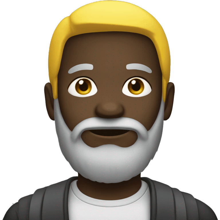 dark-skinned boy in yellow gray beard  emoji