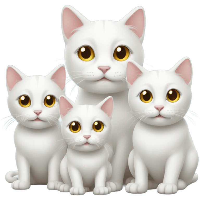 white cat family emoji