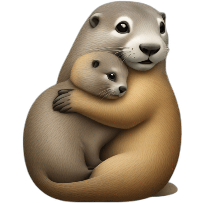 marmot hugging sea lion emoji