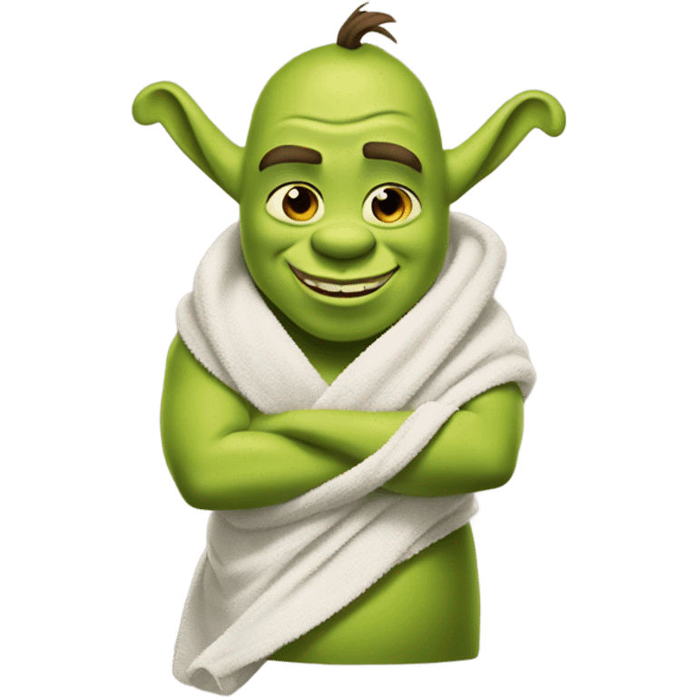 Shrek in a towel emoji