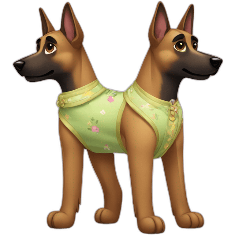 Malinois dog with dress emoji