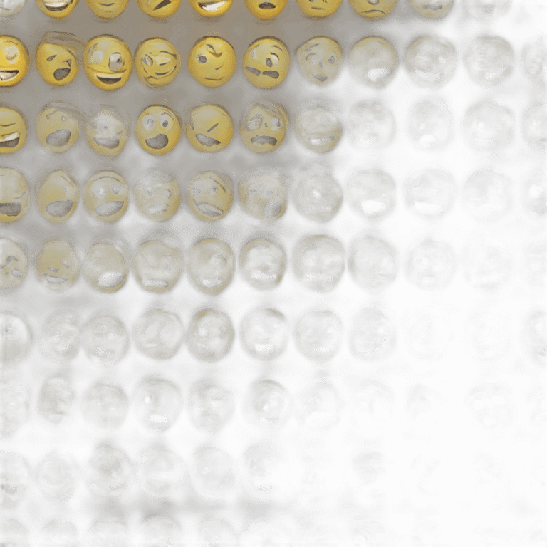 group of yellow circle faces discussing emoji