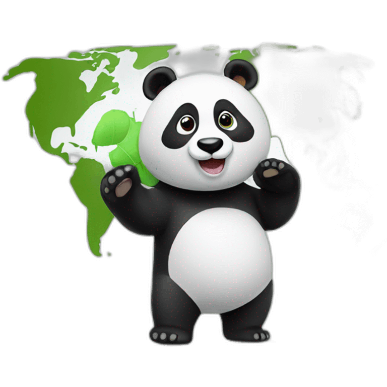 panda learning geography emoji