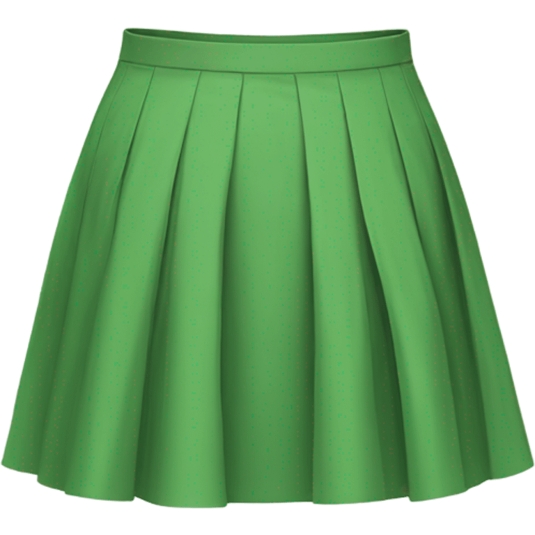 Realistic A-line high waisted green pleated skirt, isolated emoji