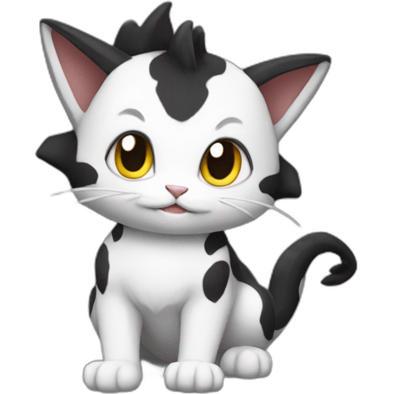 Sitting-Black-and-White-cat-dragon-type-pokemon emoji