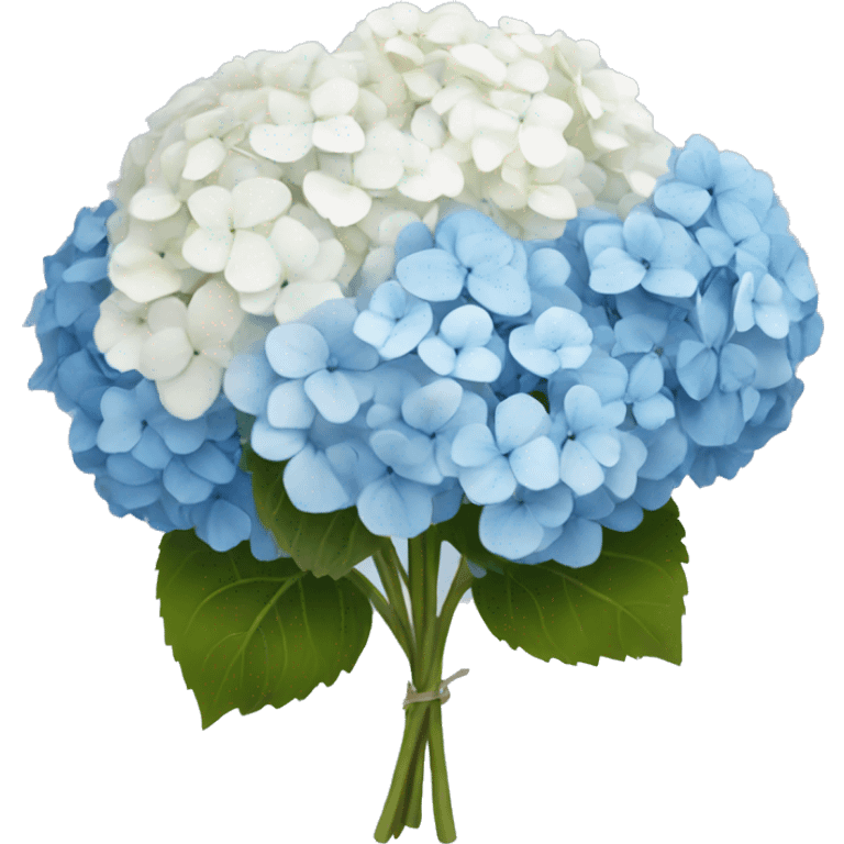 White and blue hydrangea  bouquet emoji