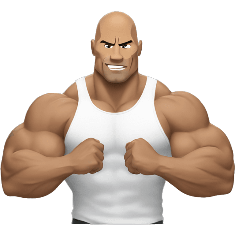 the rock double biceps holding lightning bolts emoji