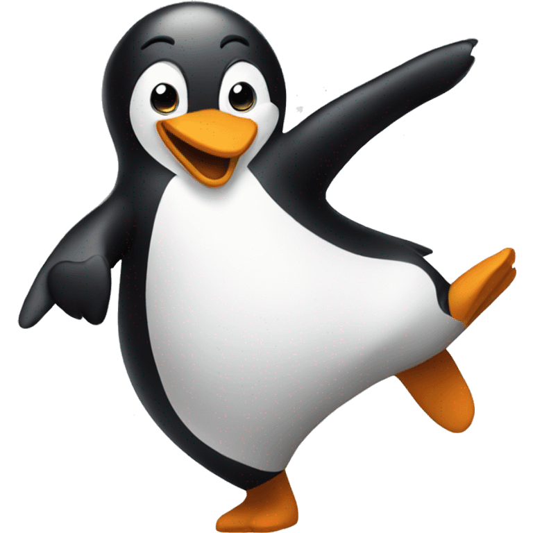 a dancing penguin  emoji