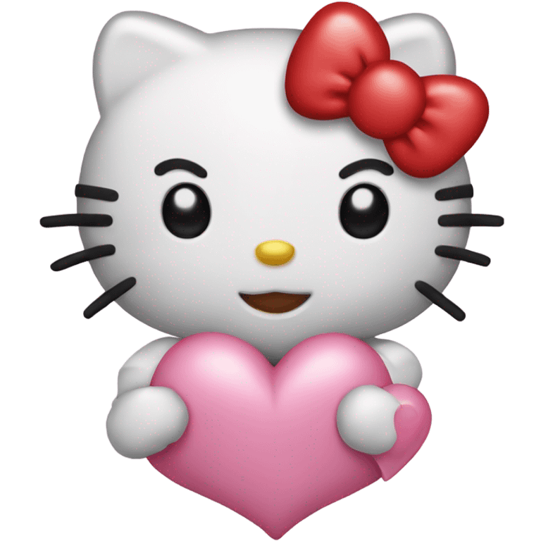 hello kitty with heart emoji