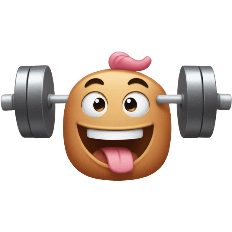 ham lifting weights and winking emoji