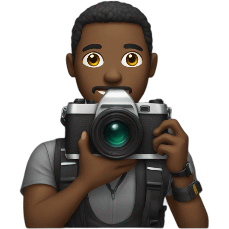 Black man with camera emoji