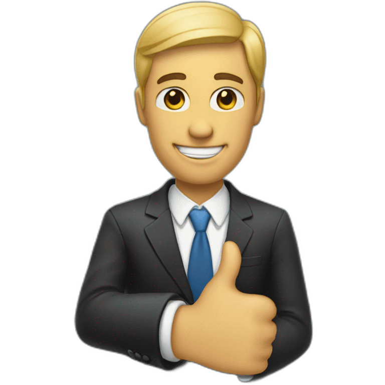 man in suit with thumb up  emoji