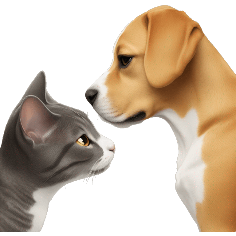 cat and dog kissing  emoji