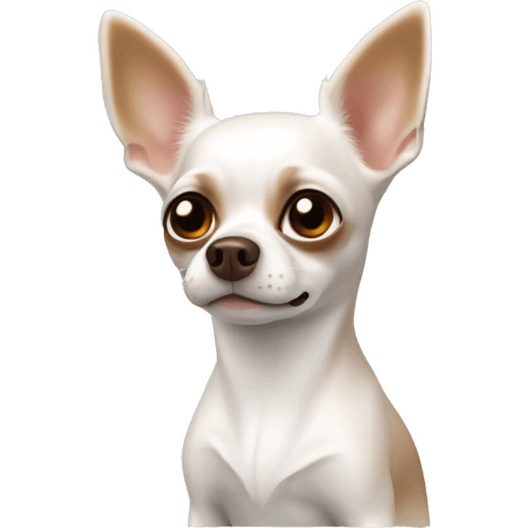 White chihuahua with brownish patches  emoji