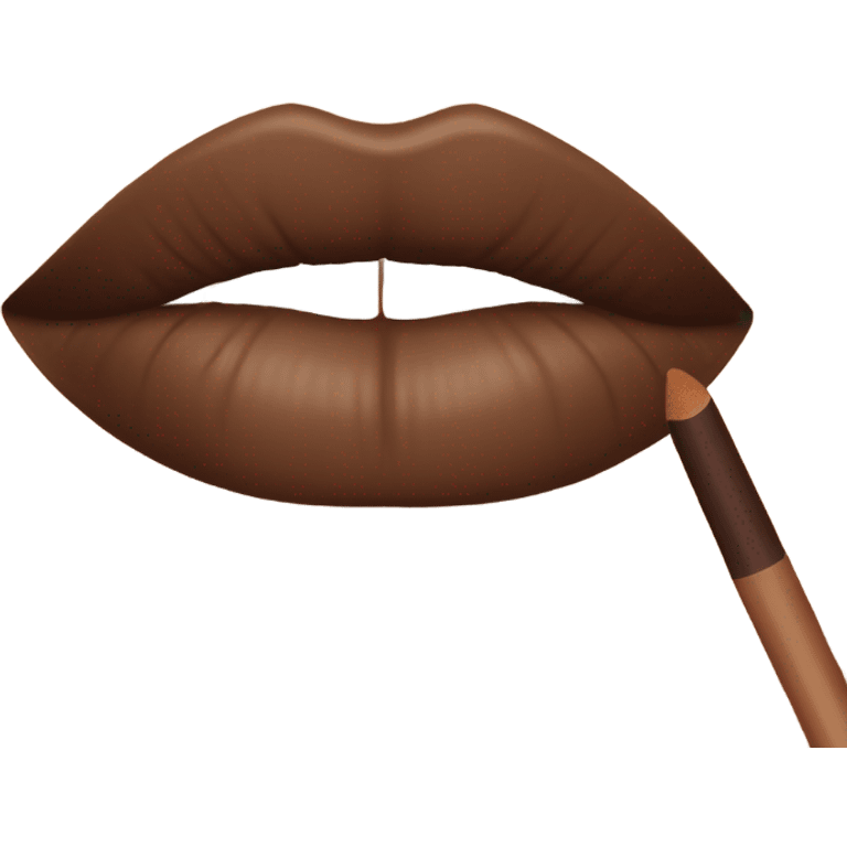 Lips with brown lip liner emoji