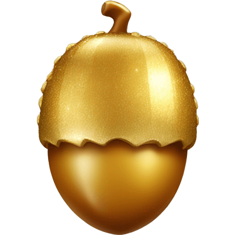 SINGLE sparkling Gold acorn emoji