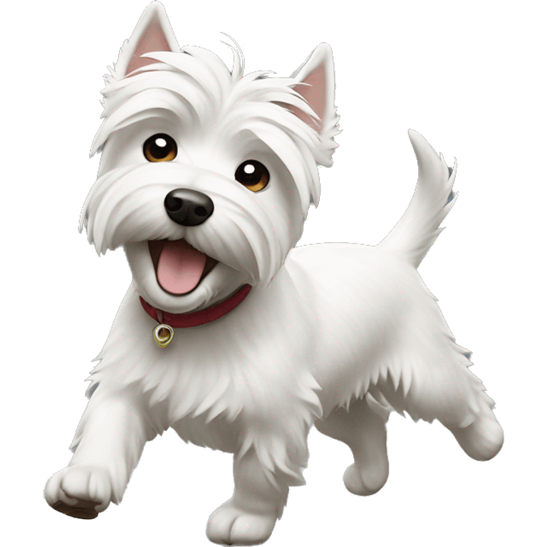 Dancing westie dog emoji