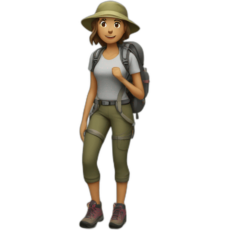 hiking woman emoji