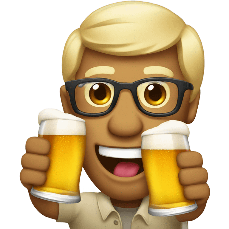 Emojis clinking glasses of beer  emoji