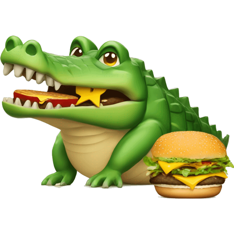 a crocodile and a burger  emoji