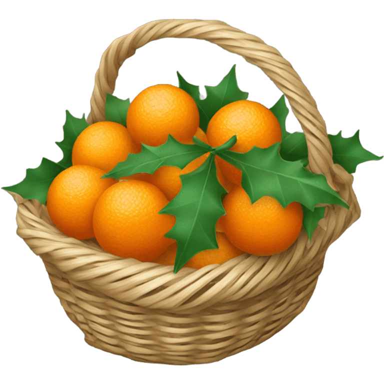 Christmas basket with tangerines emoji