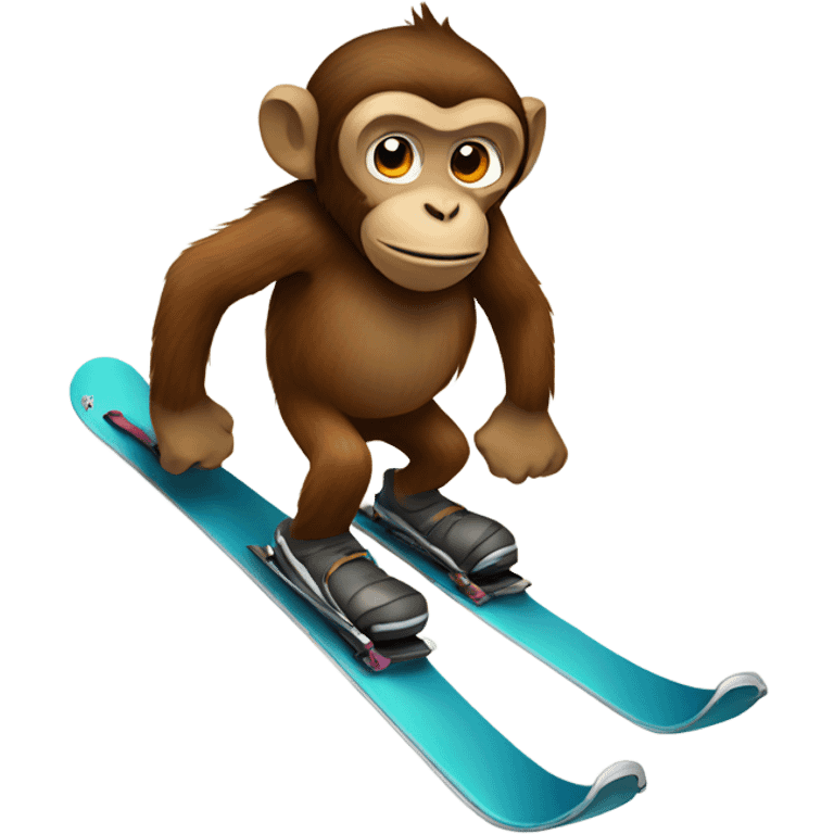 Monkey skiing  emoji