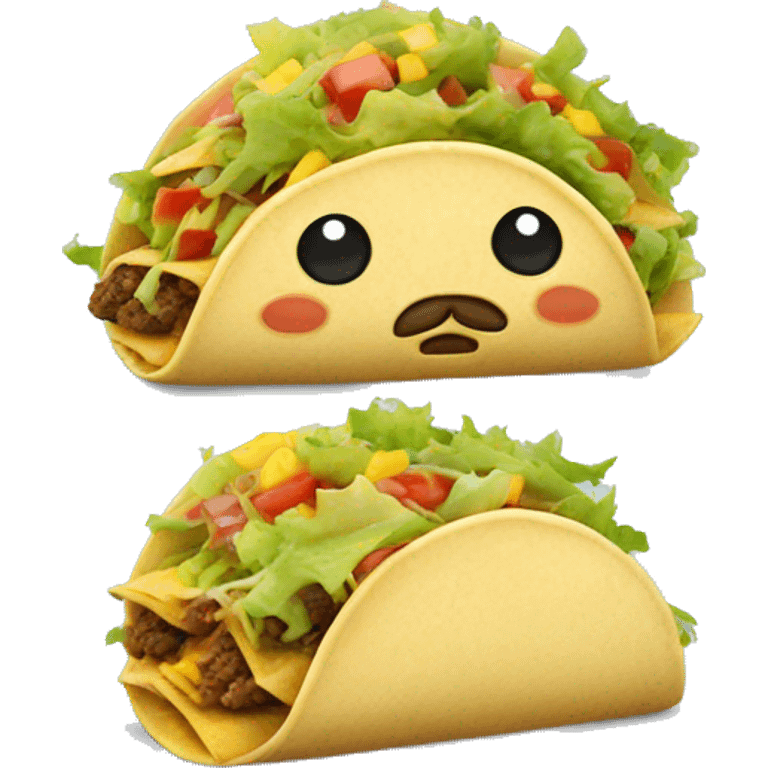 tacos with cute face emoji