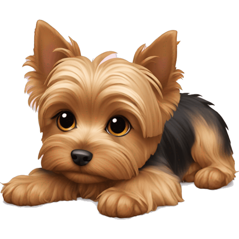 Yorkie puppy laying emoji