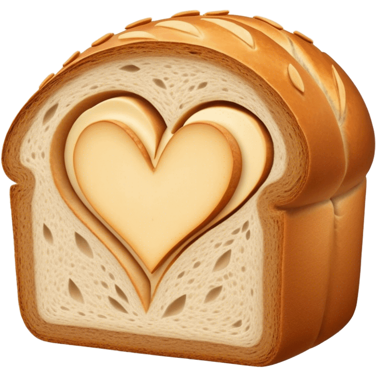 Oval sourdough loaf with heart designs cut on top of it emoji