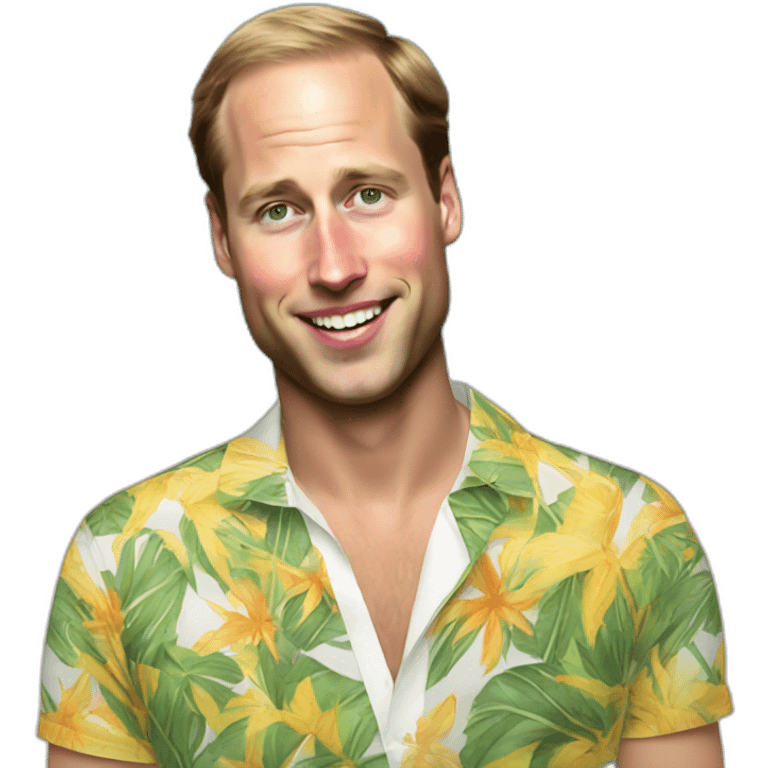 Prince William as beach bum emoji