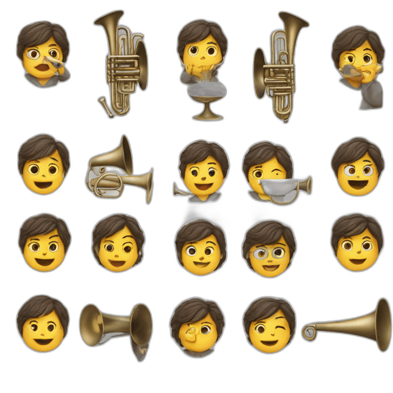 working from home until after family trumpet class emoji