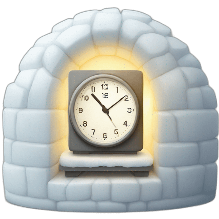 timer clock in igloo shape big emoji