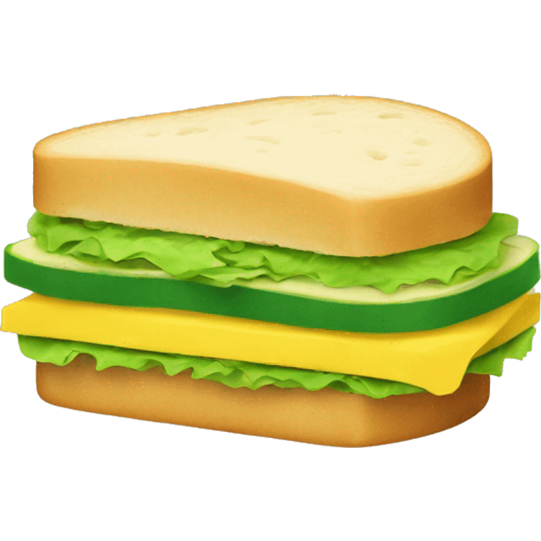 Yellow emoji with green sandwich emoji