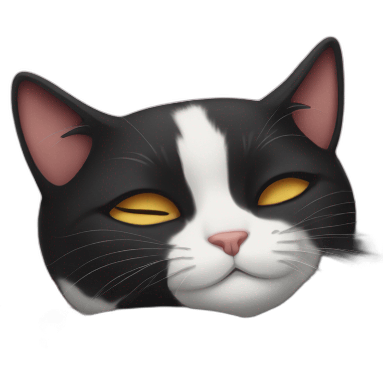 Sleeping tuxedo cat emoji