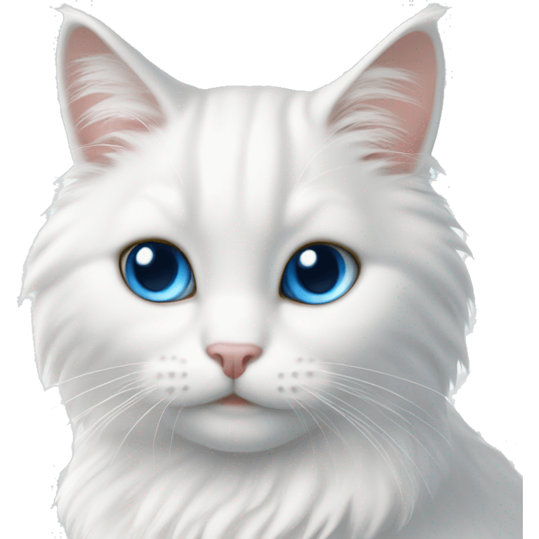 White Cat spanish chasseur furry smile blue eyes emoji