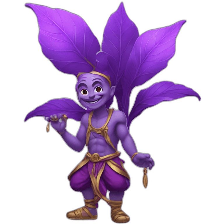 purple leaf genie emoji