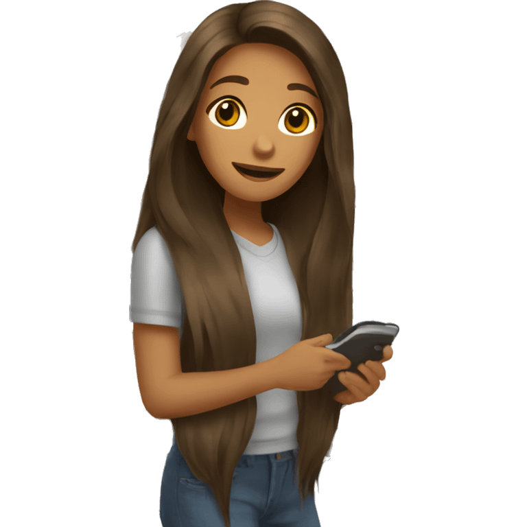 Brown long hair girl buying shoes  emoji