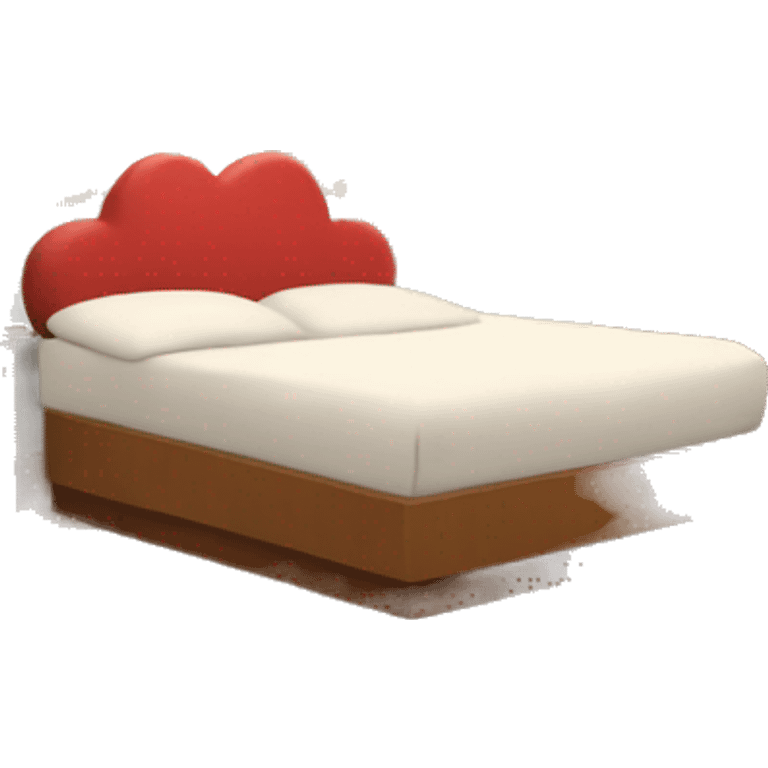 Motel Heart shaped bed with a cat on it inviting you to pet it emoji