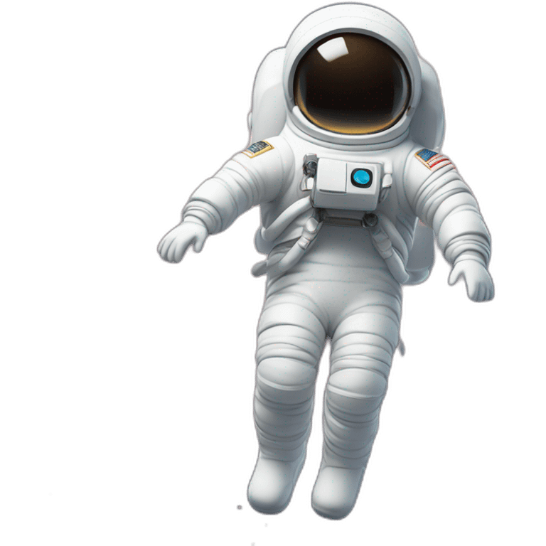 A living marshmallow seemingly in weightlessness, wearing a white spacesuit emoji