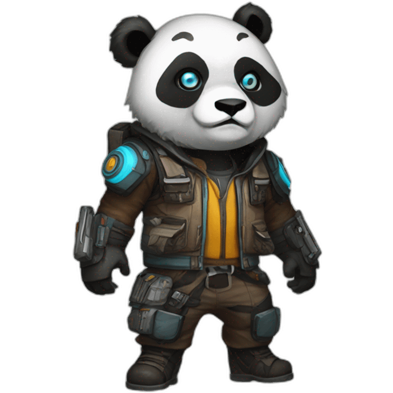 Panda as borderlands full body vault hunter emoji