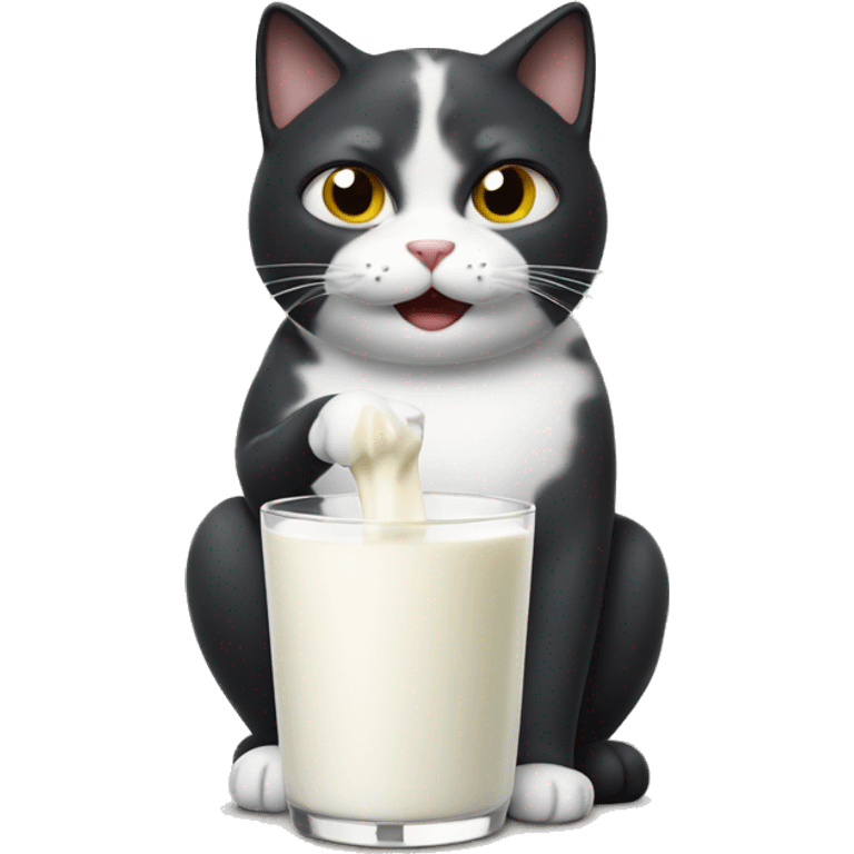 Cat eating milk emoji