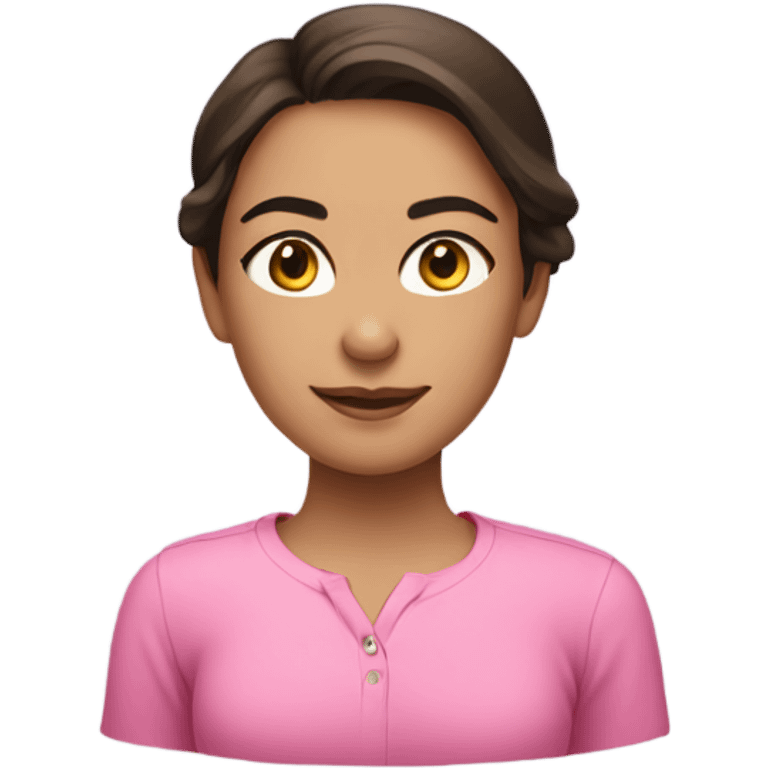 brunette girl with pink shirt on emoji