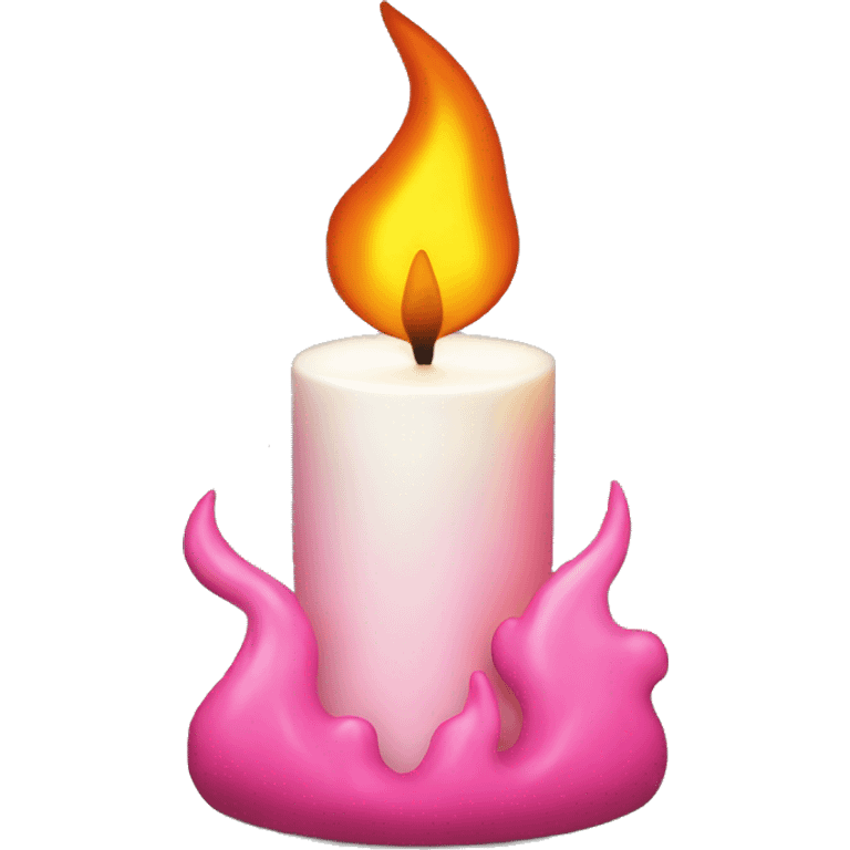 Pink fire on a white candle  emoji