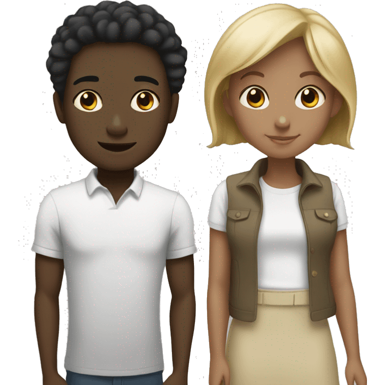 black boy and white girl together  emoji