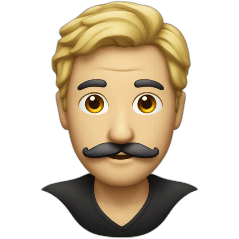 Mysterious man with moustache in black emoji