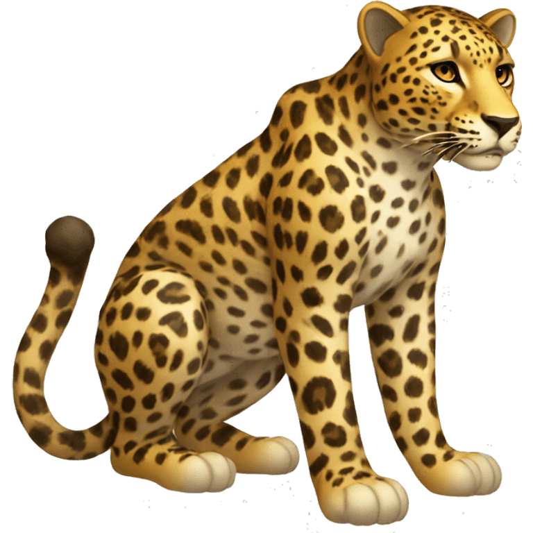 Make a leopard full body only draw by line emoji