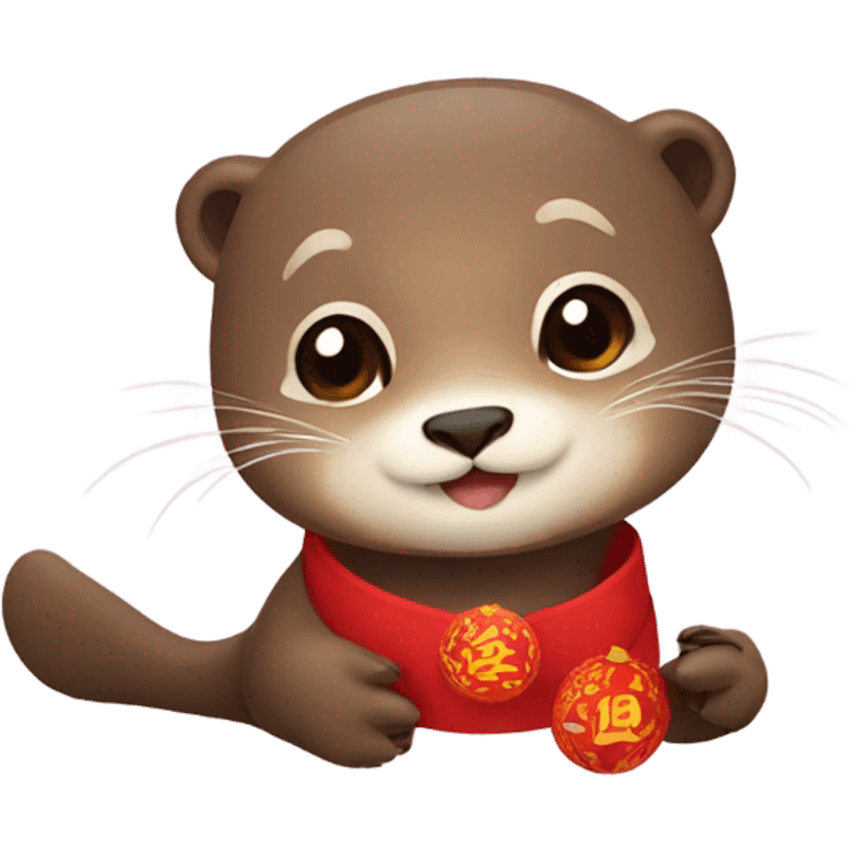 Otters on Korean Lunar New Year emoji