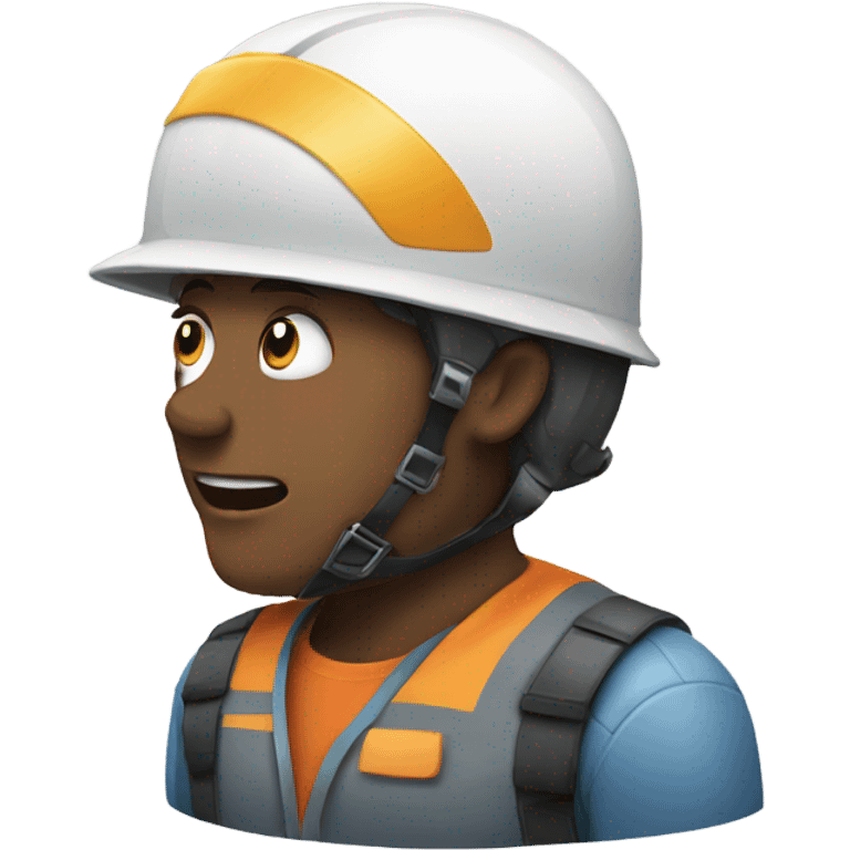 A person drooling and wearing a helmet emoji